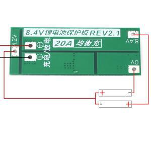 18650 리튬 배터리 보호 보드, BMS DIY용 표준 및 밸런스, 2S 20A, 7.4V,