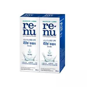 리뉴 후레쉬 렌즈 세정액 500MLx2개 (렌즈 케이스 포함)