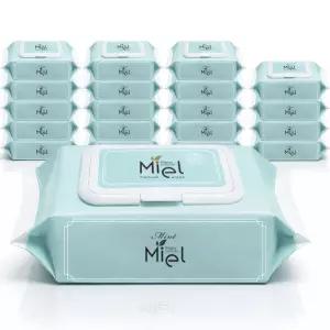미엘 민트 아기물티슈 캡형 100매 20팩 히알루론산 플레인 35g