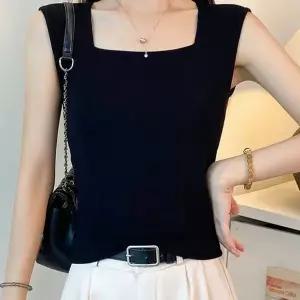 1+1 여성 여름 슬림핏 스퀘어넥 민소매 이너 티셔츠 순면 나시티