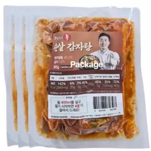 장사의신 뼈없는 순살 감자탕 밀키트 305g 3팩 + 아이스박스