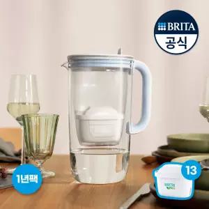 브리타 정수기 글라스저그 2.5L+기본필터 1입+추가필터 12입 (1년 구성팩)