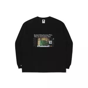 [국내백화점 매장정품] 코닥 KODAK 피치기모 그래픽 긴팔 티셔츠 BLACK Q64K5323LRL84BLK