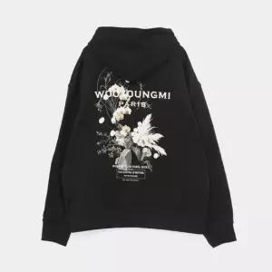 우영미 MUST IT_ 26FW 플라워 백로고 스웨트 남성 후드티 W263TS36741B