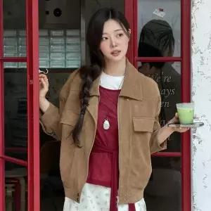 온앤온 정채연 스웨이드 봄버 점퍼 NEL6XM801_95 S7T3V8W1 B7C2D9E4
