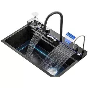 폭포 싱크볼 다기능 리폼 아티잔 두께 68X45 블랙 우측 GQE9403 간이 엠보볼 3 0 기본 사양 6845 고래