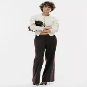 ZARA 로우라이즈 스트레이트 팬츠 - 다크 석류 3067/449/686 111163