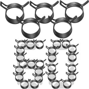 SEKSULA 60Pcs 0.2 5mm 스프링 밴드 호스 클램프 일정 장력 연료 라인 실리콘 진공 스틸 저압 자동차용