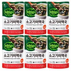 비비고 소고기미역국 500g x 6개