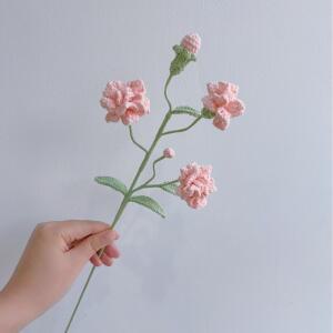 순수한 손으로 짠 양모 크로 셰 뜨개질 재스민 꽃 완료 꽃다발 휴일 선물 웨딩 장식 홈 인테리어