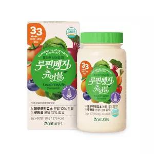비네이쳐스 루핀베지츄어블 60정 샐러드 캔디 식이섬유 33종 과일야채혼합농축분말 과일야채 루피니빈