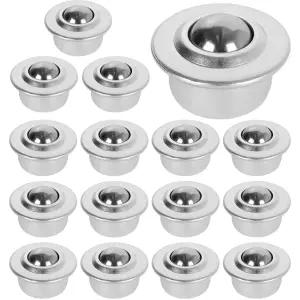 16PCS 5/8 롤러 볼 이송 베어링 CY-15H 탄소강 캐스터 범용 베이스 컨베이어