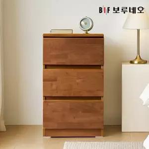 [보루네오]앳홈 테드 속깊은 브라우니 원목 400 3단 광폭서랍장 (깊이500)