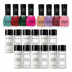 네일컬러 구매시 헤라 에이지 어웨이 에스테틱 비엑스 기초 15ml 6세트 총 12병 증정 BX 워터 에멀젼 스킨 로션 #