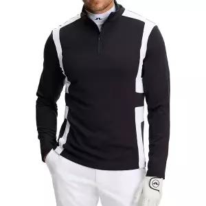 [제이린드버그] 남성 골프웨어 미드레이어 긴팔 쿼터집 블랙 2026FW