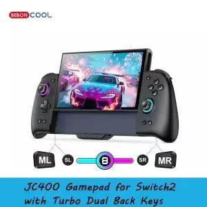 스위치2용 BEBONCOOL JC400 게임패드 및 듀얼 백키 기능이 있는 무선 컨트롤러 000mAh 배터리 타입C 게임