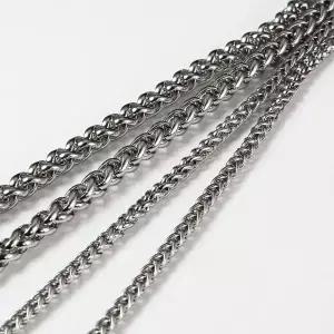 DIY 주얼리 제작용 스테인레스 스틸 목걸이 바스켓 체인 티타늄 팔찌 용골 링크 1m 3mm