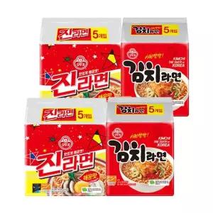 [오뚜기] 진라면 매운맛 10개 + 김치라면 10개[36262990]