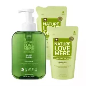 네이쳐러브메레 젖병세정제 거품 용기 560ml 1개 + 리필 500ml 2팩