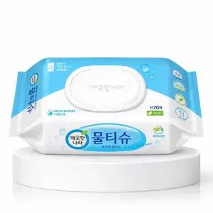 물티슈 페퍼민트 블루 캡형 70매 10개