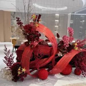 DIY 빨간 대나무 공예 스트립 상점 디스플레이 창문 문 축제 및 웨딩 장식용 막대