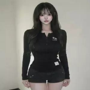 아리나 버튼 긴팔 티 4컬러