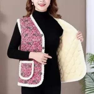 할머니 양털 누빔 겨울 뽀글이 김장 촌캉스 꽃무늬 조끼