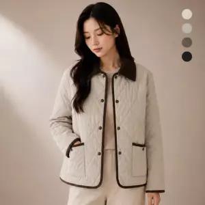 시노코 코듀로이 배색 경량 패딩 자켓 4컬러 M-XL W25PJ402