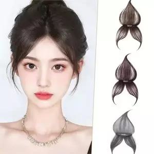 여성 앞머리 가발 통기성 볼륨 정수리 여성 부분 가발 똑딱이 증모 얇은 초경량 가르마 탈부착 착용 커버