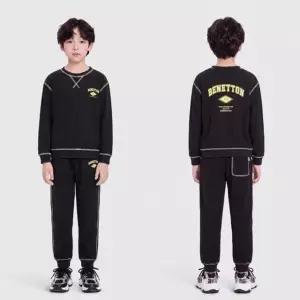 [갤러리아] 베네통키즈G  26F/W 와플 그래픽티셔츠팬츠세트 QAMT02641/TP02641BK