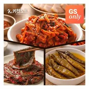 [키친노트] 반찬 종합 세트 무말랭이 1kg+깻잎무침 1kg+간장고추장아찌 1kg