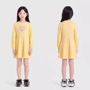 [갤러리아] 베네통키즈G 26F/W 체리 플레어 와플 원피스 QAOP01641옐로우