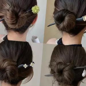 (다올)비녀 고풍 나무비녀 헤어악세사리 머리장식 포인트