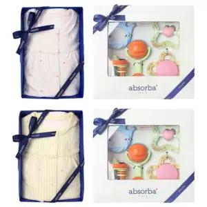 [갤러리아] (압소바출산,백일,돌,아기내의세트)보니내의+5종딸랑이세트(AB26D1AN22SET)