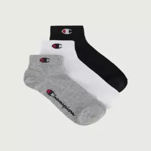 champion C로고 쿼터랭스 삭스 3PACK Grey White Black