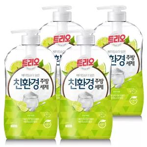 트리오 베이킹소다 담은 주방세제, 라임, 680ml, 4개