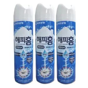 해피홈 모기퇴치 스프레이 날파리 에어로졸 무향 500ml 3개