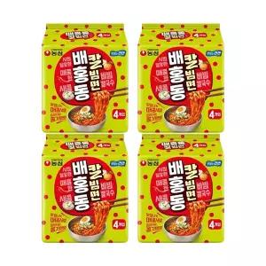 [소비기한 임박] 농심 배홍동 칼빔면 128g, 4입, 4개 (총  16개) (임박~11/17 , 50 set 한정판매)