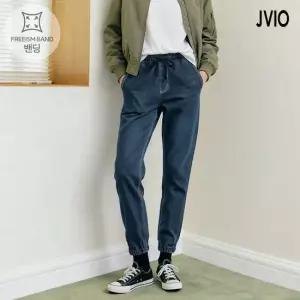 [JVIO] 여성 밴딩 데님 조거팬츠_미디엄블루 (LJ21F553MBL)