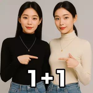 원+원 단독행사 여성 가을 겨울용 까슬림없는 기본 이너 반목 터틀넥 긴팔 티셔츠