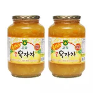 고흥 유자차 2kg 2개세트 두원농협 플러스 꿀 유자청
