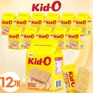 키도 과자 크리미 버터 크래커 샌드위치90g x 12개 키드오 비스킷 수입태국 스넥 사무실간식