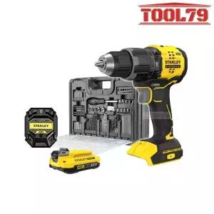 스탠리 SBD716D1KA 충전 햄머 드릴 드라이버 20V MAX 2.0Ah 배터리 1개 100pcs 액세서리