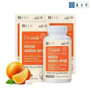 종근당 닥터굿스 비타민D 4000IU 츄어블 1,000mg X 90정 3box
