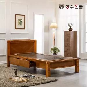 [장수온돌] 온재 서랍형 칠보석 돌침대 온열 건강침대 싱글침대
