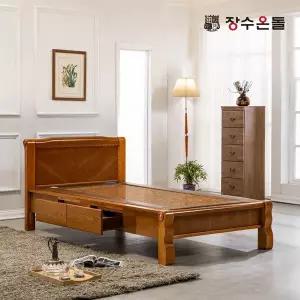 [장수온돌] 온재 서랍형 홍맥반석 돌침대 온열 건강침대 싱글침대