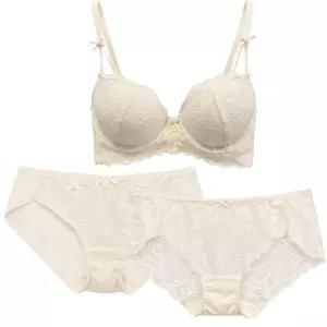 [롯데백화점]예스 (A-D컵)청순 아이보리 롱레이스 브라 팬티1+1 세트YSWBZ309Z309Z310