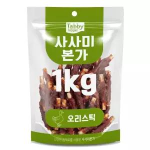 테비 사사미 본가 강아지간식 대용량 오리스틱 1kg
