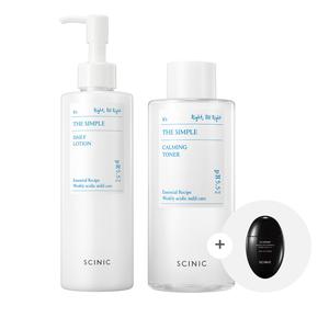 싸이닉 더 심플 비건 토너 300ml + 로션 300ml 대용량 수분 2종 세트_선에센스 50ml 증정