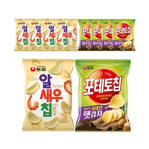 농심 알새우칩 68g, 5개 + 포테토칩 오리지널 60g, 5개